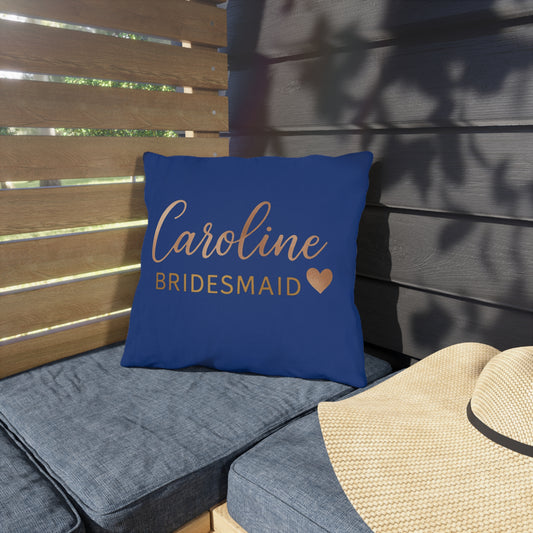 Bridesmaid Outdoor Pillows | Personalized Patio Decor, Wedding Gift, Custom Throw Cushion, Outdoor Wedding, Garden Pillows