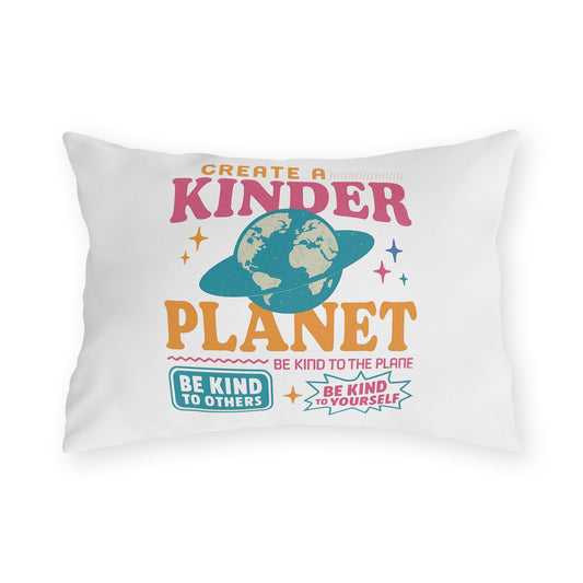 Colorful Earth-Themed Outdoor Pillows, Eco-Friendly Decor, Patio Cushions, Kindness Pillows, Garden Accessories, Gift for Nature Lovers