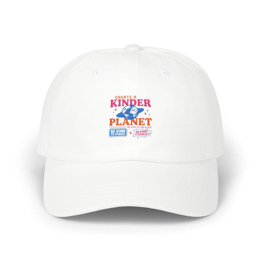 Kindness Quote Dad Cap | Classic White Baseball Hat for Outdoors, Gifts for Dad, Eco-Friendly Apparel, Great for Summer