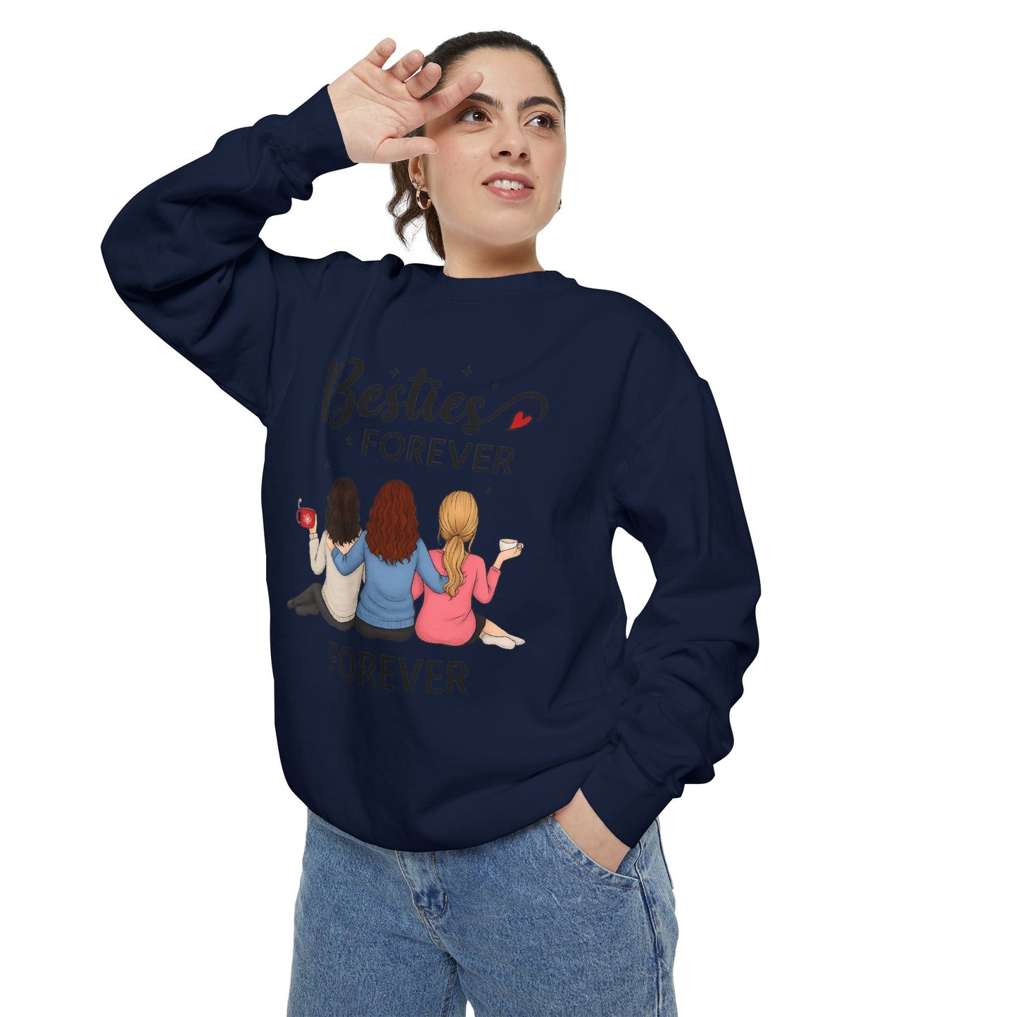 Besties Forever Sweatshirt, Cozy Friendship Gift, Ideal for Birthdays, Casual Outings, Best Friend Apparel, Comfortable Fashion