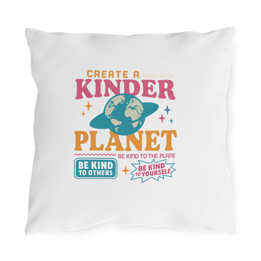 Colorful Earth-Themed Outdoor Pillows, Eco-Friendly Decor, Patio Cushions, Kindness Pillows, Garden Accessories, Gift for Nature Lovers