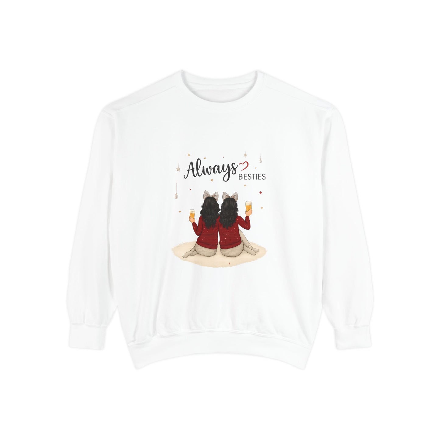 Bestie Sweatshirt with 'Always Besties' Design, Cozy Gift for Friends, Casual Wear, Friendship Celebration, Unisex Apparel