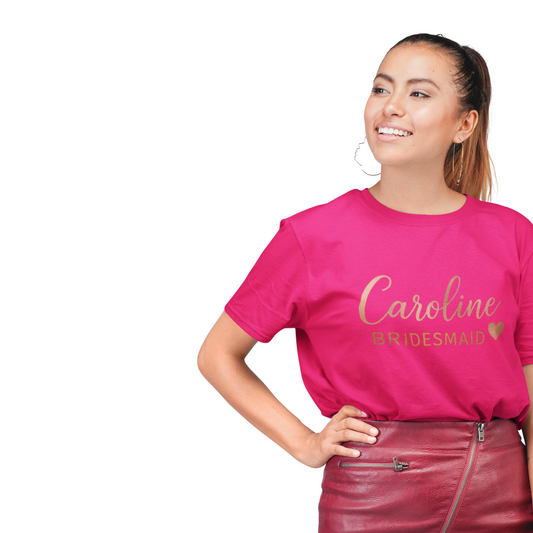 Bridesmaid T-Shirt, Customizable Team Tee, Unique Wedding Gift, Bridal Party Shirt, Memorable Engagement Celebration
