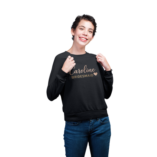 Bridesmaid Sweatshirt, Personalized Gift, Unisex Pullover, Wedding Party Apparel, Custom Bridesmaid Sweatshirt