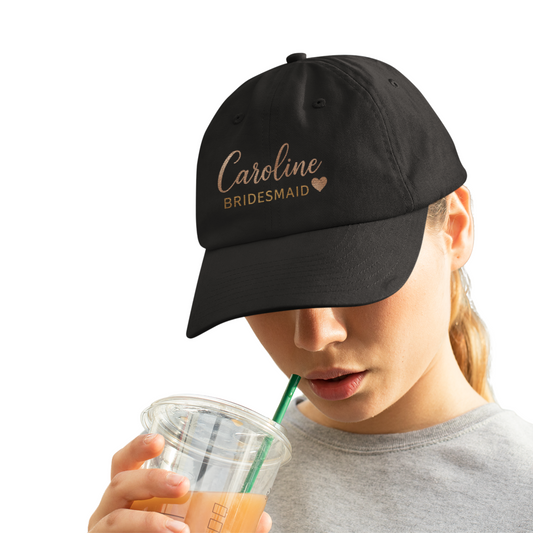 Classic Dad Cap with Custom Bridesmaid Design, Casual Headwear, Gift for Weddings, Bride, Bridal Party Favors, Everyday Style